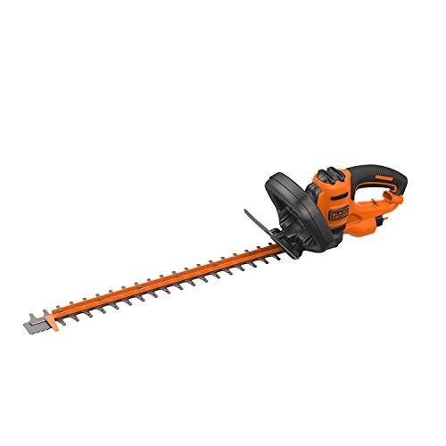 BLACK+DECKER BEHTS401-QS: Taille-Haies Filaire 500 W, Electrique 55 cm, Lame Asymétrique, Ecartement 22 mm