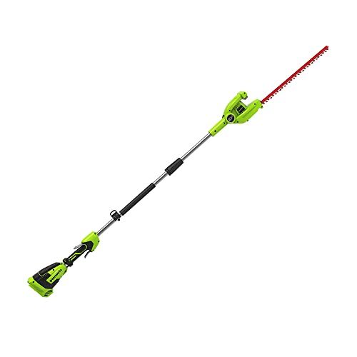 Greenworks G40PHA: Taille-Haie à Batterie sur Perche, Lames Double Action 51 cm, Coupe jusqu'à 18 mm Épaisseur Branche, Tête Pivotante 125°, 3000 tr/min SANS Batterie 40V ni Chargeur, Garantie de 3 Ans