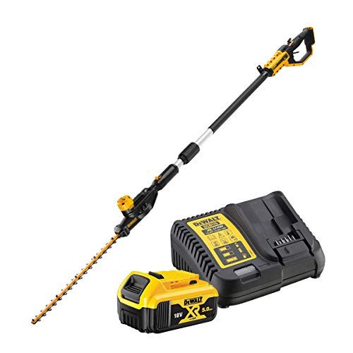 DEWALT DCMPH566P1-QW: Taille-Haies sur Perche Brushless XR 18V 5Ah Li-Ion, Taille Haie Electrique sans Fil avec Batterie, Capacité de Coupe 25mm, Vitesse 2800 cps/min, Coupe 75min/Charge