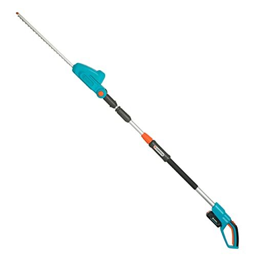 Gardena Set taille-haies sans fil télescopique THS 42/18 V P4A: Portée maximale 3 m, lame 42 cm, tête inclinable, batterie 18 V P4A