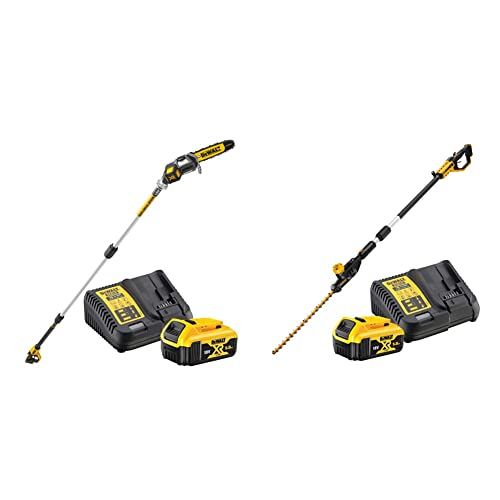 DEWALT DCMPH566P1-QW: Élagueuse sur Perche Brushless XR 18V 5AH Li-Ion & Taille-Haies sur Perche Brushless XR 18V 5Ah Li-Ion, Taille Haie Electrique sans Fil avec Batterie, Capacité de Coupe 25mm