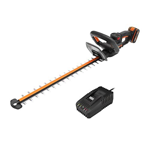 WORX WG263E - Nitro Taille-Haies sans Fil 20V, 4Ah, Lame de 56 cm, ⌀27 mm (Livré avec Une Batterie et Chargeur, Moteur brushless, Lames à Double Action)